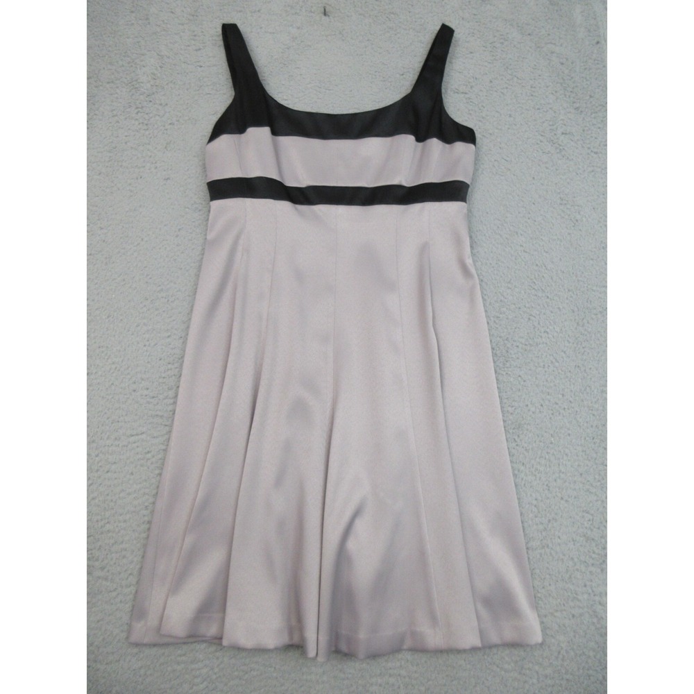 Jones New York Fit Flare Dress Womens 14 Gray Black Cocktail Wedding Feminine